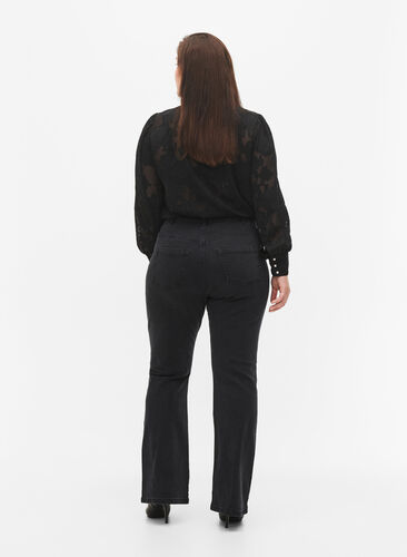 Ellen bootcut jeans med høj talje, Grey Denim, Model image number 1