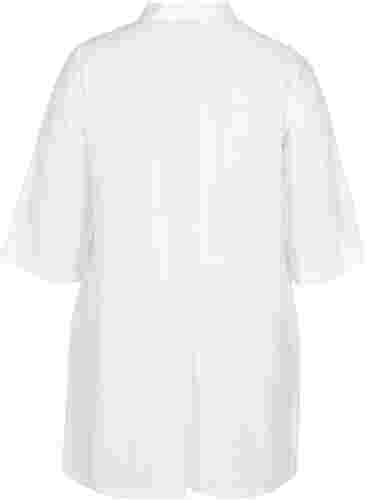 Lang skjorte med 3/4 ærmer, Bright White, Packshot image number 1