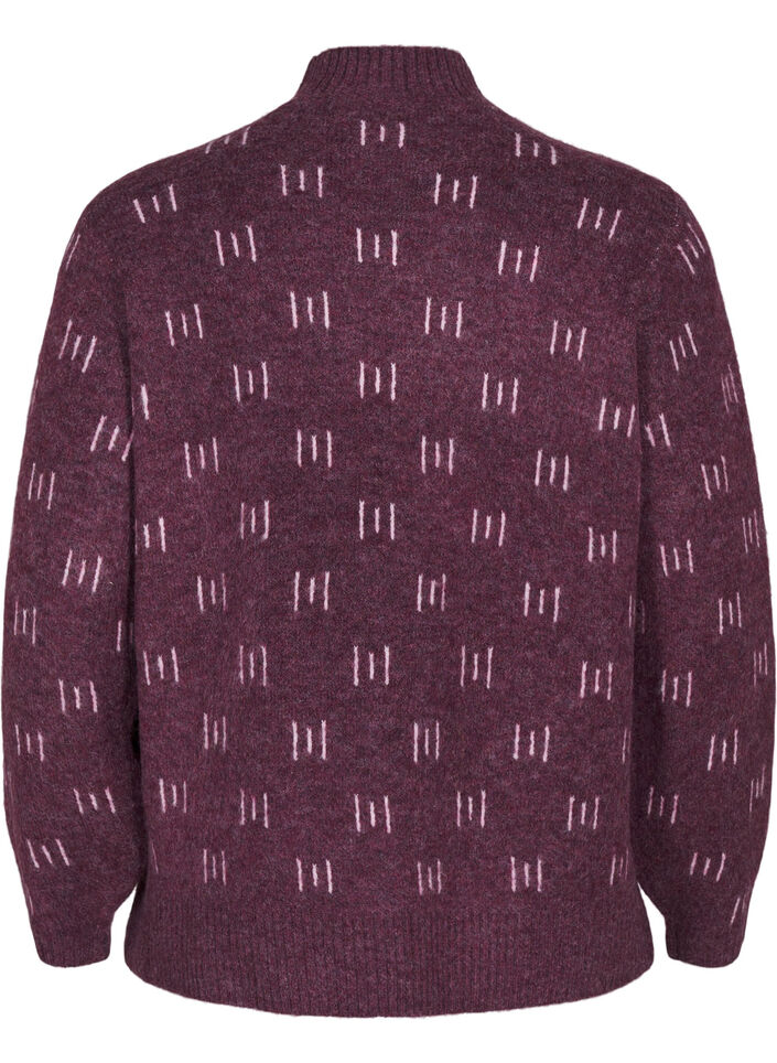 Strikbluse med mønster og høj hals, Potent P. Mel. Comb, Packshot image number 1