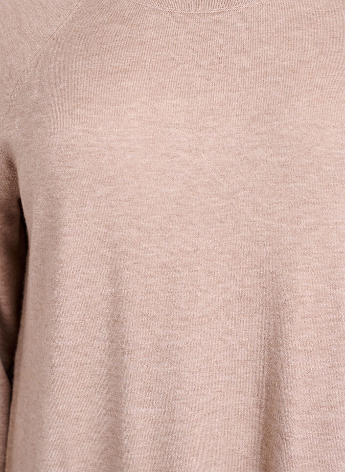 Kort strikkjole med raglan&aelig;rmer, Beige, Packshot image number 2