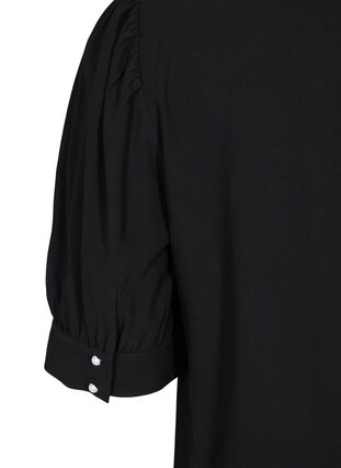 Bluse i viskose med a-shape, Black, Packshot image number 3