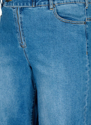 Cropped jeans med vidde, Blue denim, Packshot image number 2