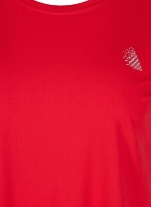 Ensfarvet trænings t-shirt, Haute Red, Packshot image number 2