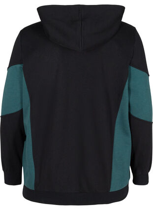 Sweatshirt med lommer og hætte, Black, Packshot image number 1