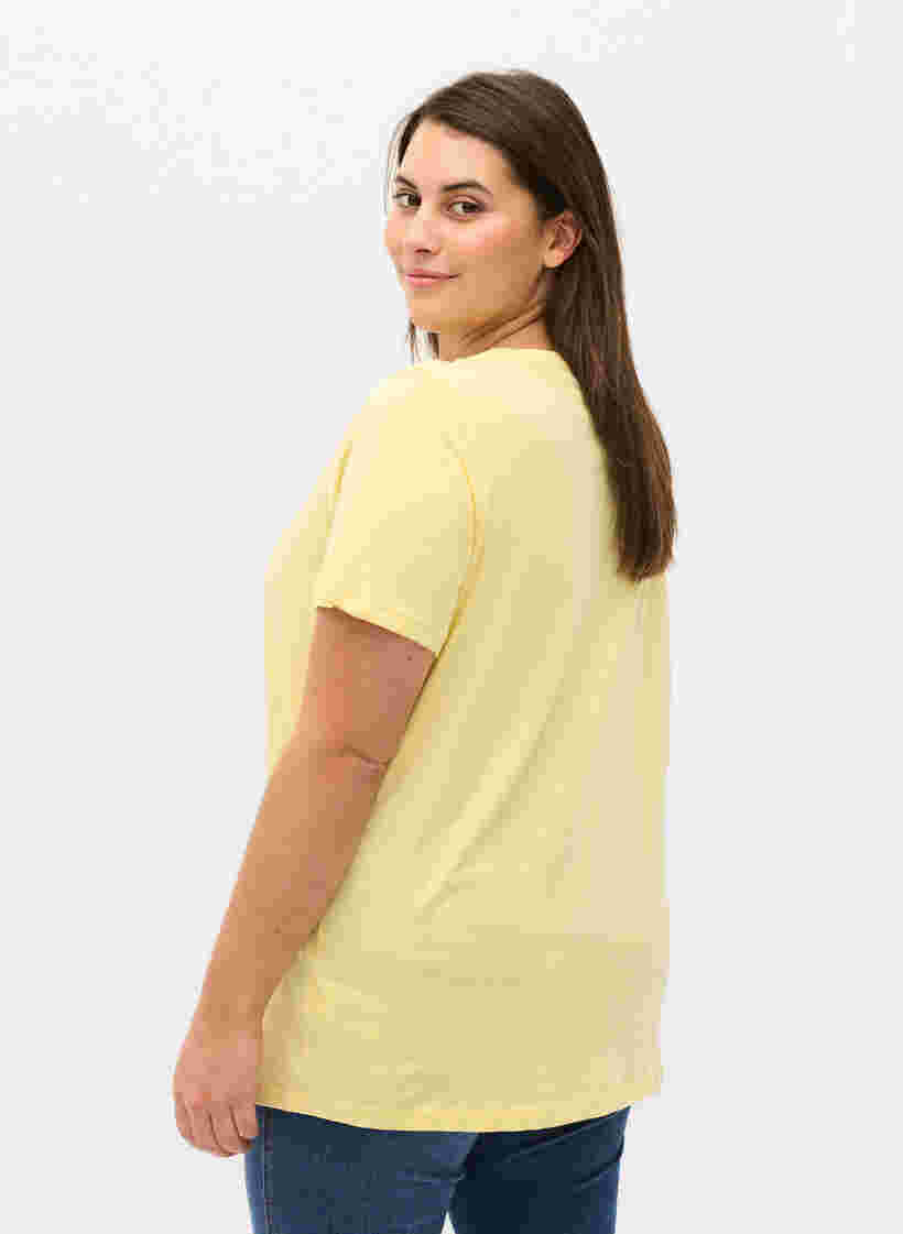 Kortærmet bomulds t-shirt med tryk , Pale Banana Shine, Model image number 1
