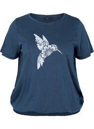Økologisk bomulds t-shirt med smock, NavyBlazer Acid Bird