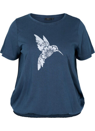 Økologisk bomulds t-shirt med smock, NavyBlazer Acid Bird, Packshot image number 0