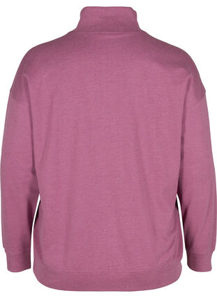 Meleret sweatshirt med lynlås, Grape Nectar Melange, Packshot image number 1