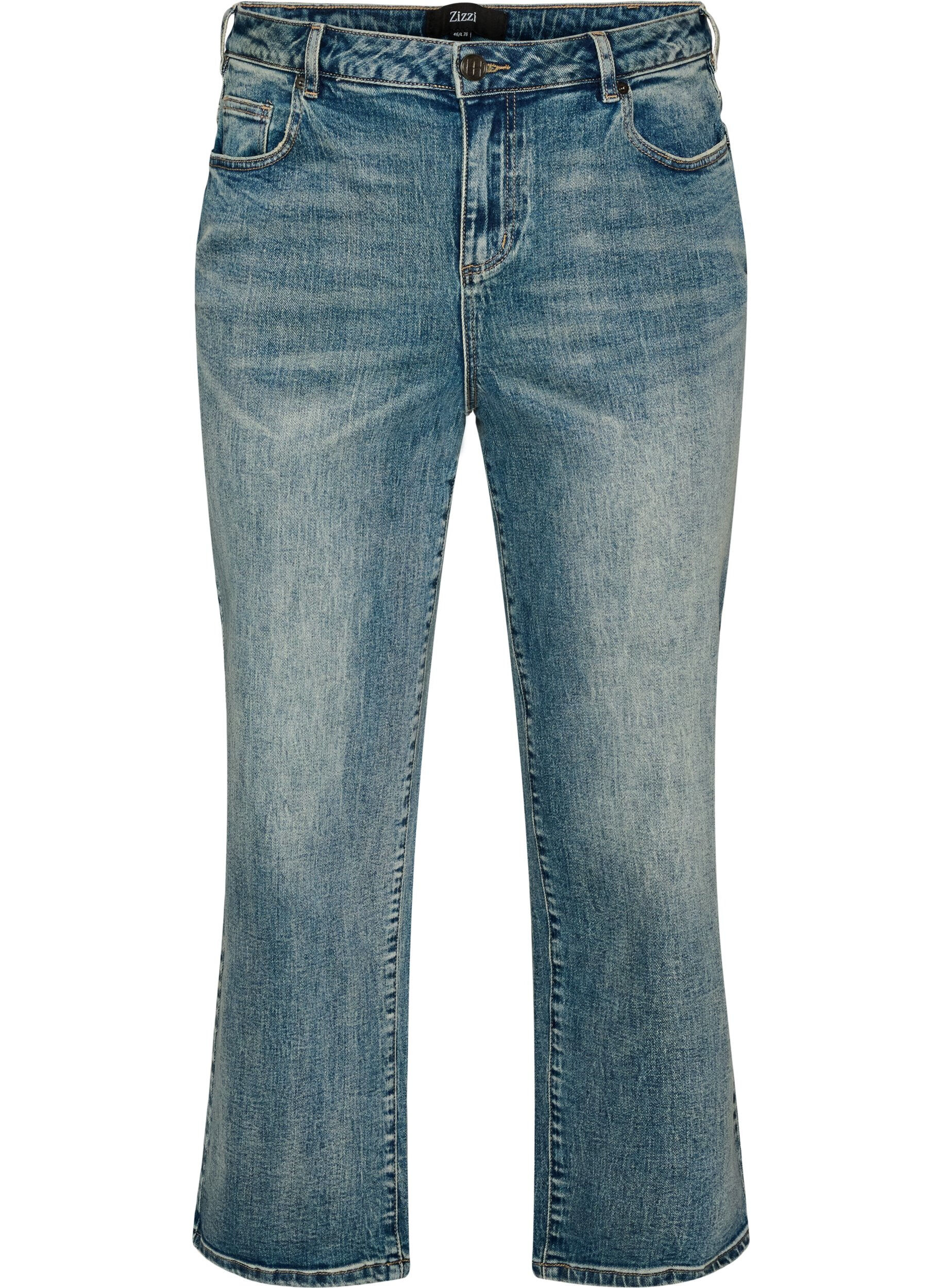 ZizziKiana straight fit jeans med let slidt look, Bl&aring;, Packshot image number 0