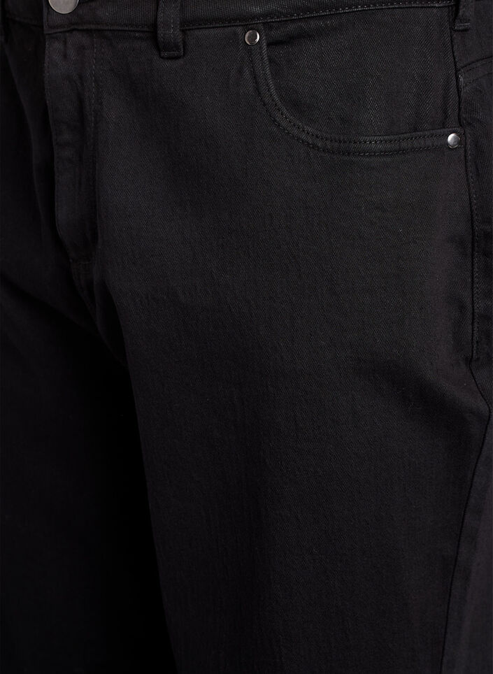 L&oslash;s jeans med h&oslash;j talje, Sort, Packshot image number 2