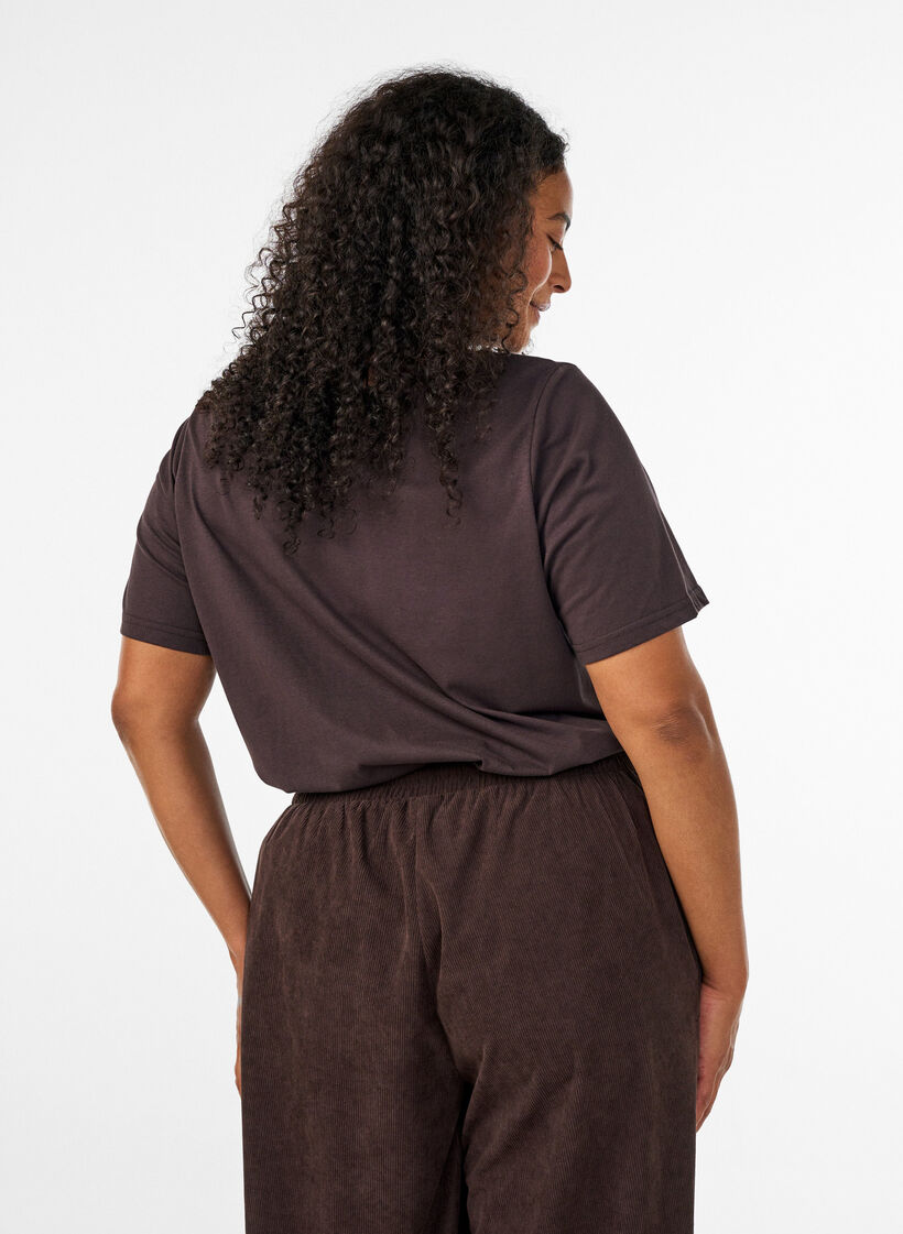 T-shirt med motiv, Brun, Model image number 2
