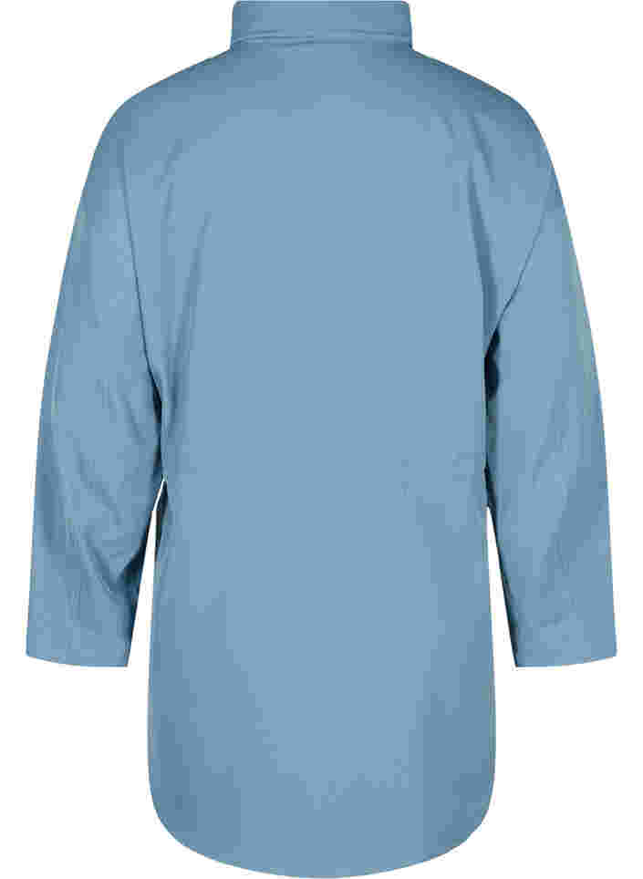 Skjortejakke med bindesnøre og lommer, Blue Shadow, Packshot image number 1