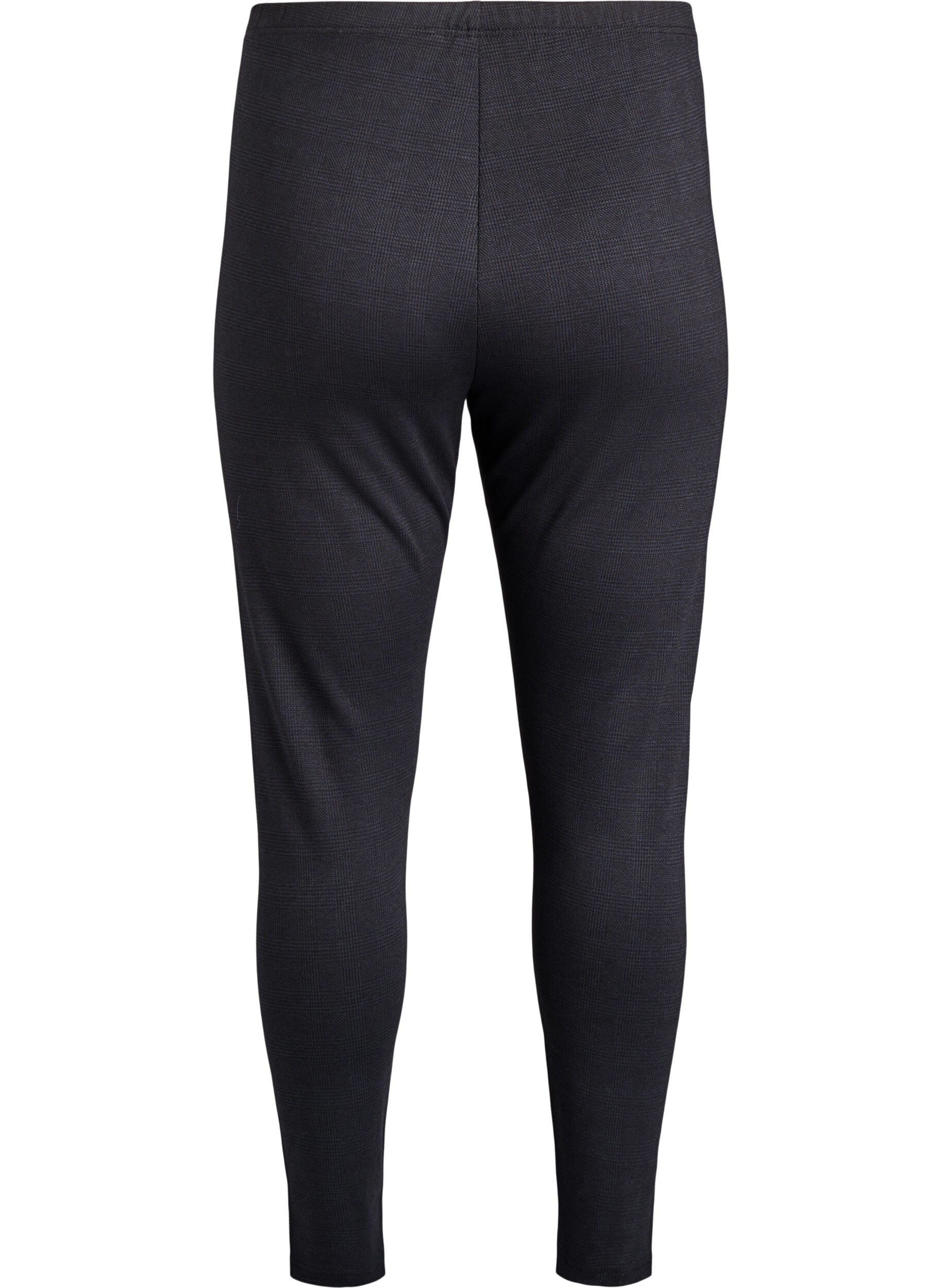 Zizzi Leggings med regul&aelig;r talje og m&oslash;nster, Sort, Packshot image number 1