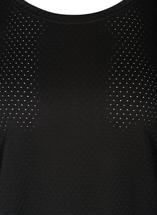 Kortærmet t-shirt med struktur, Black, Packshot image number 2