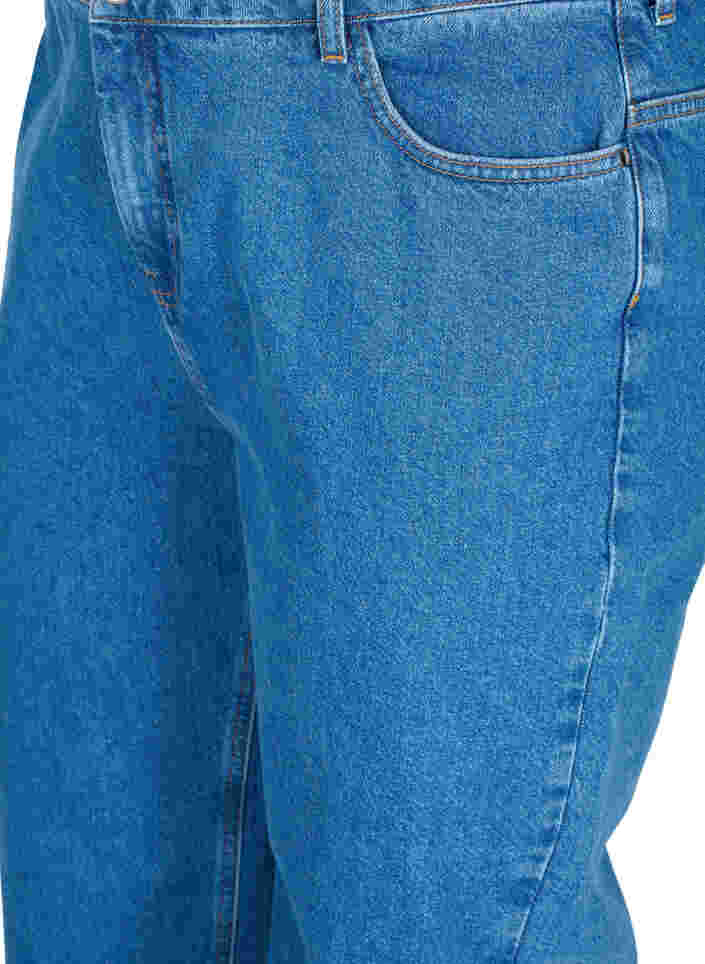 Straight jeans med høj talje, Blue denim, Packshot image number 2