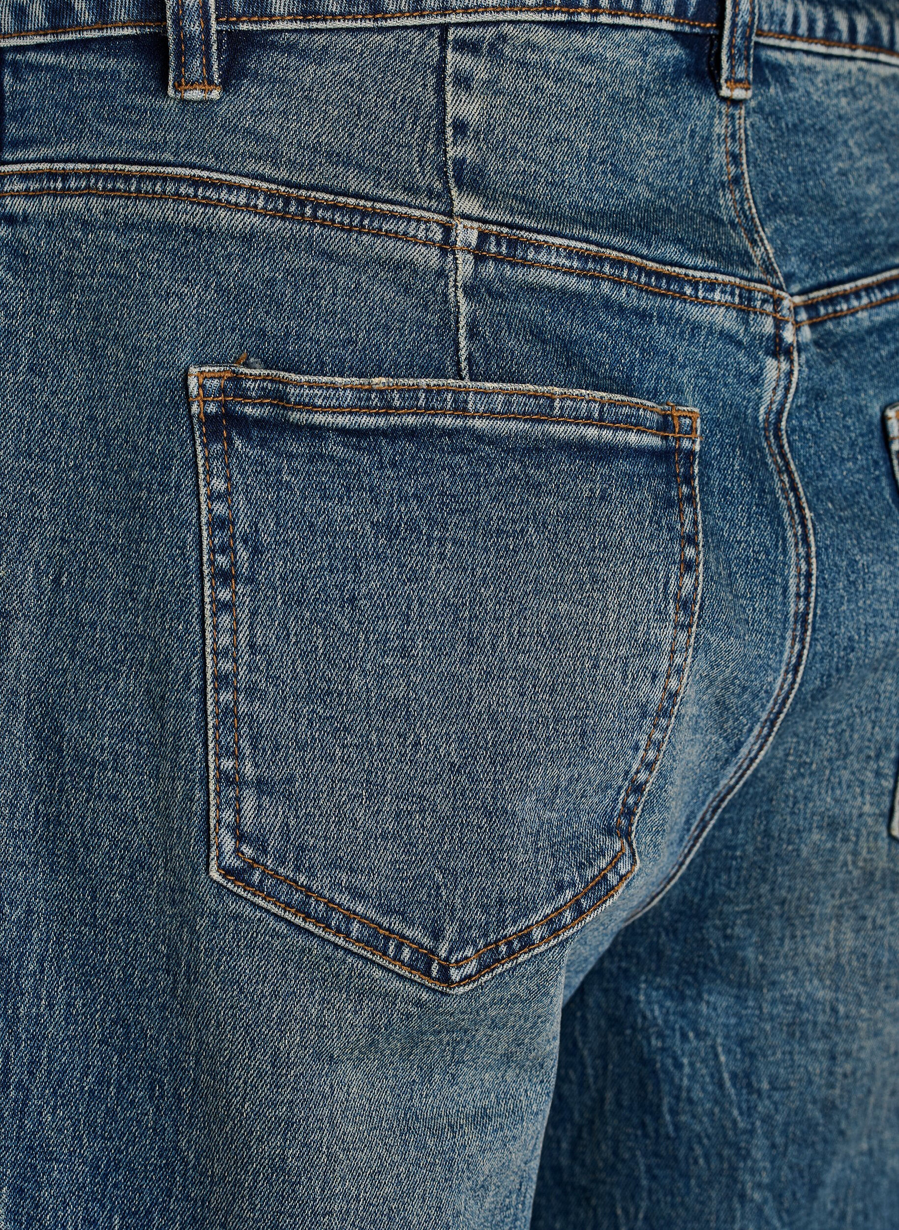 ZizziBarrel fit jeans med slidt vask, Bl&aring;, Packshot image number 4