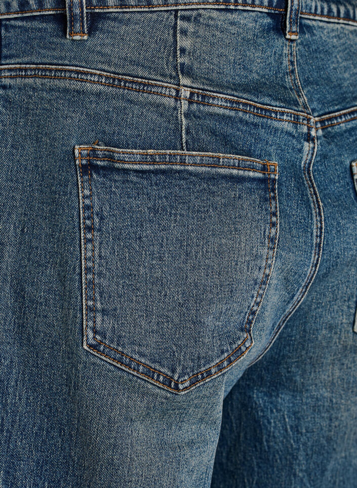 Barrel fit jeans med slidt vask, Bl&aring;, Packshot