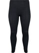 Seamless leggings i houndstooth mønster, Black w. Dark Grey, Packshot image number 0