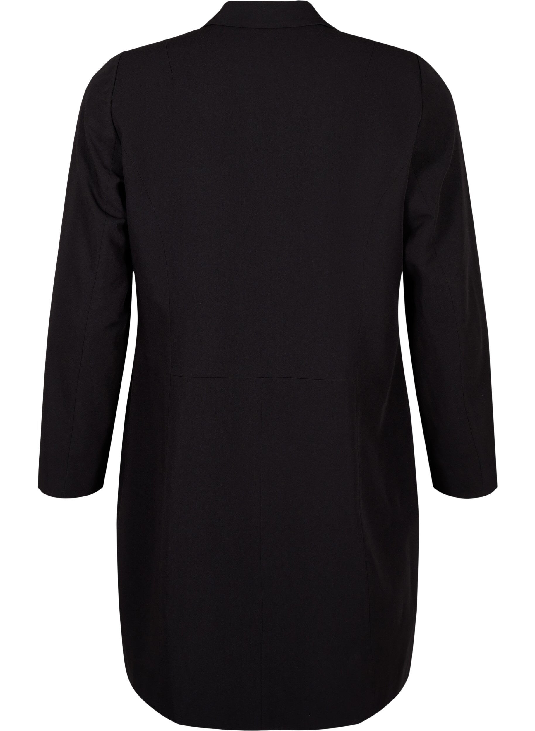 Zizzi Klassisk lang blazer, Black, Packshot image number 1