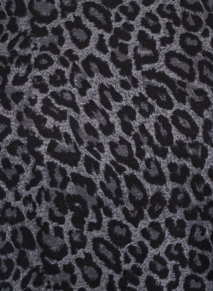 Langærmet kjole med rund hals og leoprint, Dark Grey Leo, Packshot image number 2