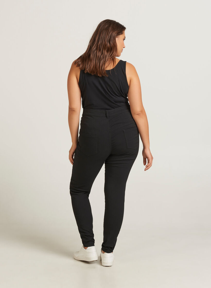 Slim fit bukser med lommer, Sort, Model image number 2