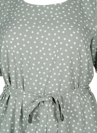 FLASH - Kortærmet kjole med bælte, Iceberg Green Dot, Packshot image number 2
