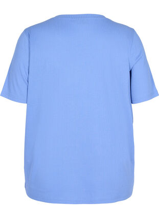 Kortærmet t-shirt i ribkvalitet, Wedgewood, Packshot image number 1