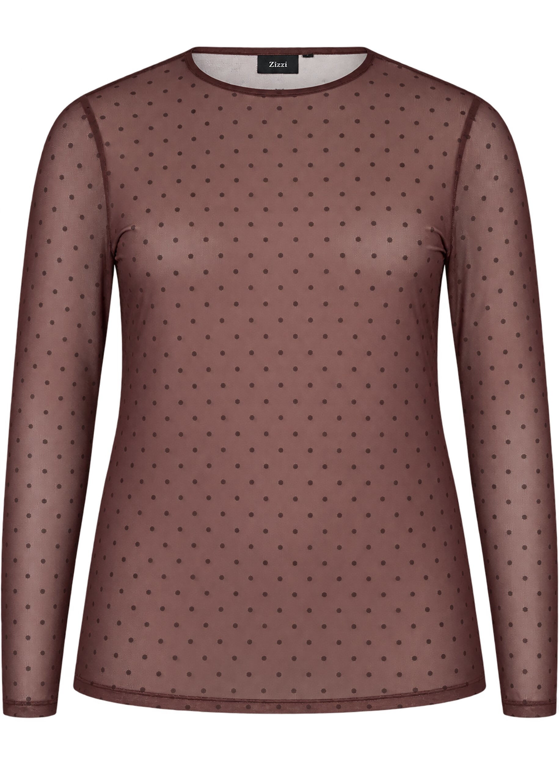 Meshbluse med print