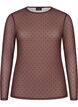 Meshbluse med print, Brun, Packshot image number 0