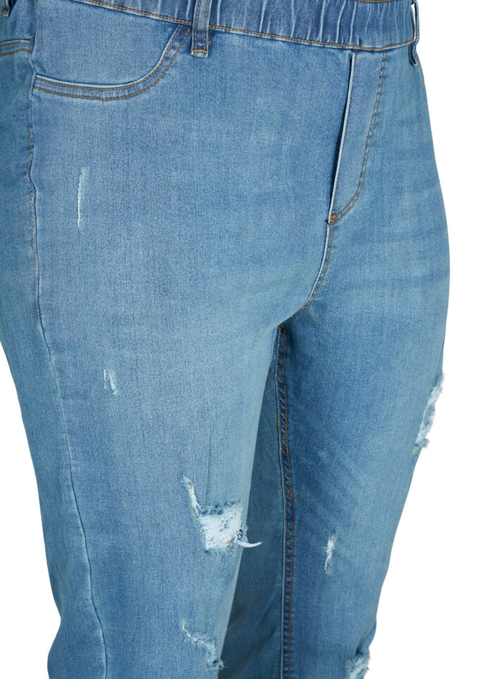 Jeggings med slid, Blue denim, Packshot image number 2