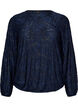 Transparent bluse med blomsterstruktur og lange &aelig;rmer, Bl&aring;, Packshot image number 0