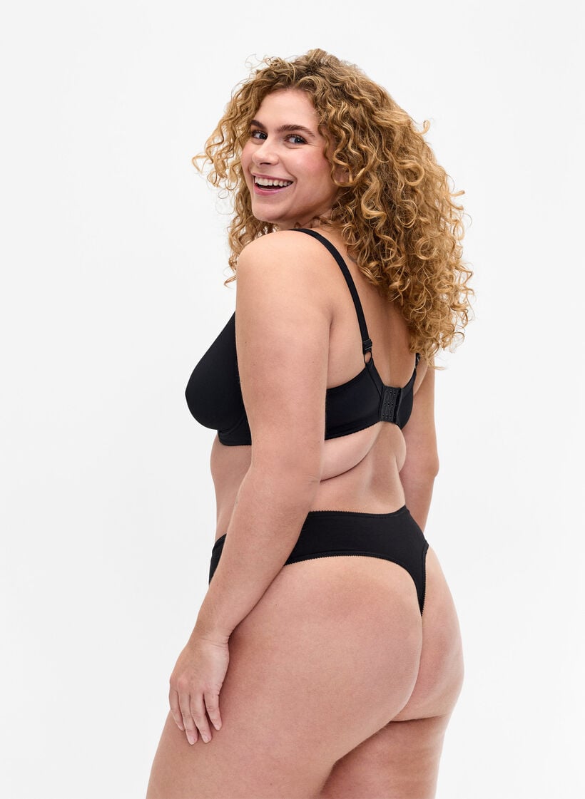 7-pak g-streng i bomuld, Sort, Model image number 1