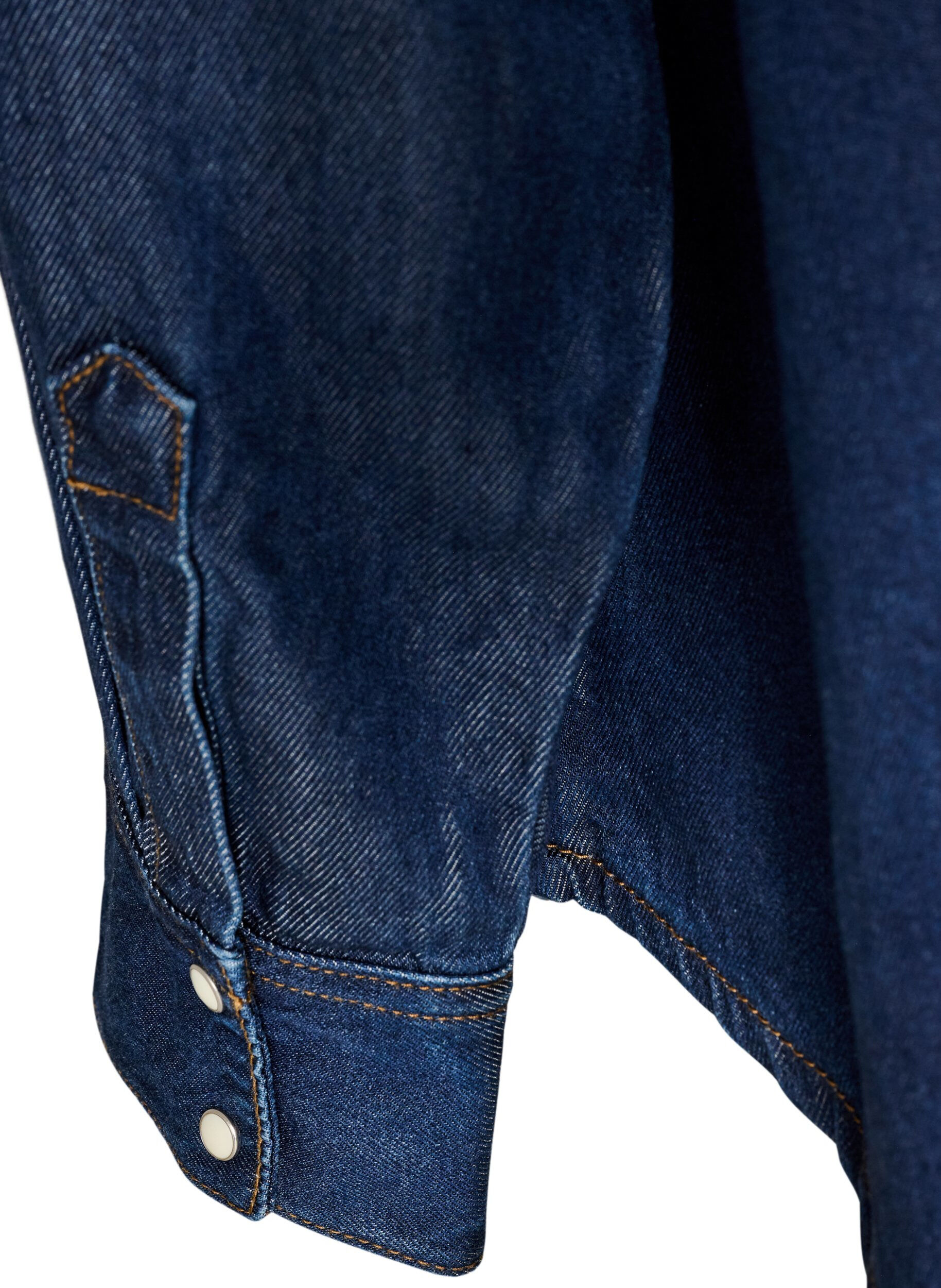 ZizziDenimskjorte i lyocell med trykknapper, Bl&aring;, Packshot image number 3