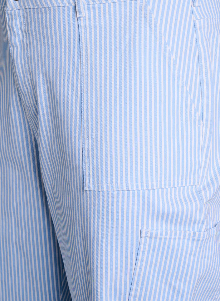 Stribede cargojeans med høj talje, Blå, Packshot image number 2