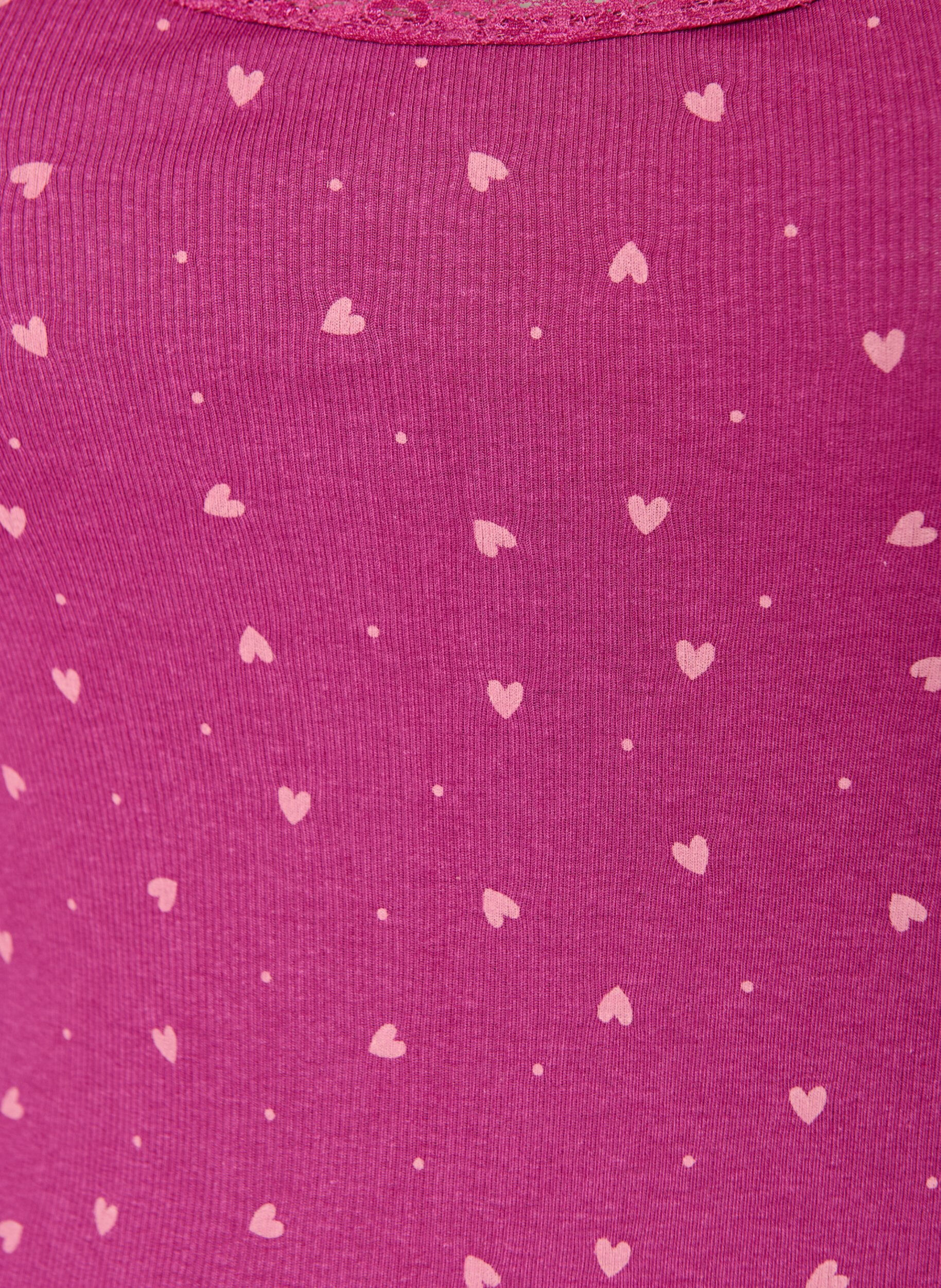 ZizziTop med print og blondekant, Lilla, Packshot image number 2