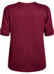 Bluse med knapdetalje og korte puf&aelig;rmer, M&oslash;rk Bordeaux, Packshot image number 1
