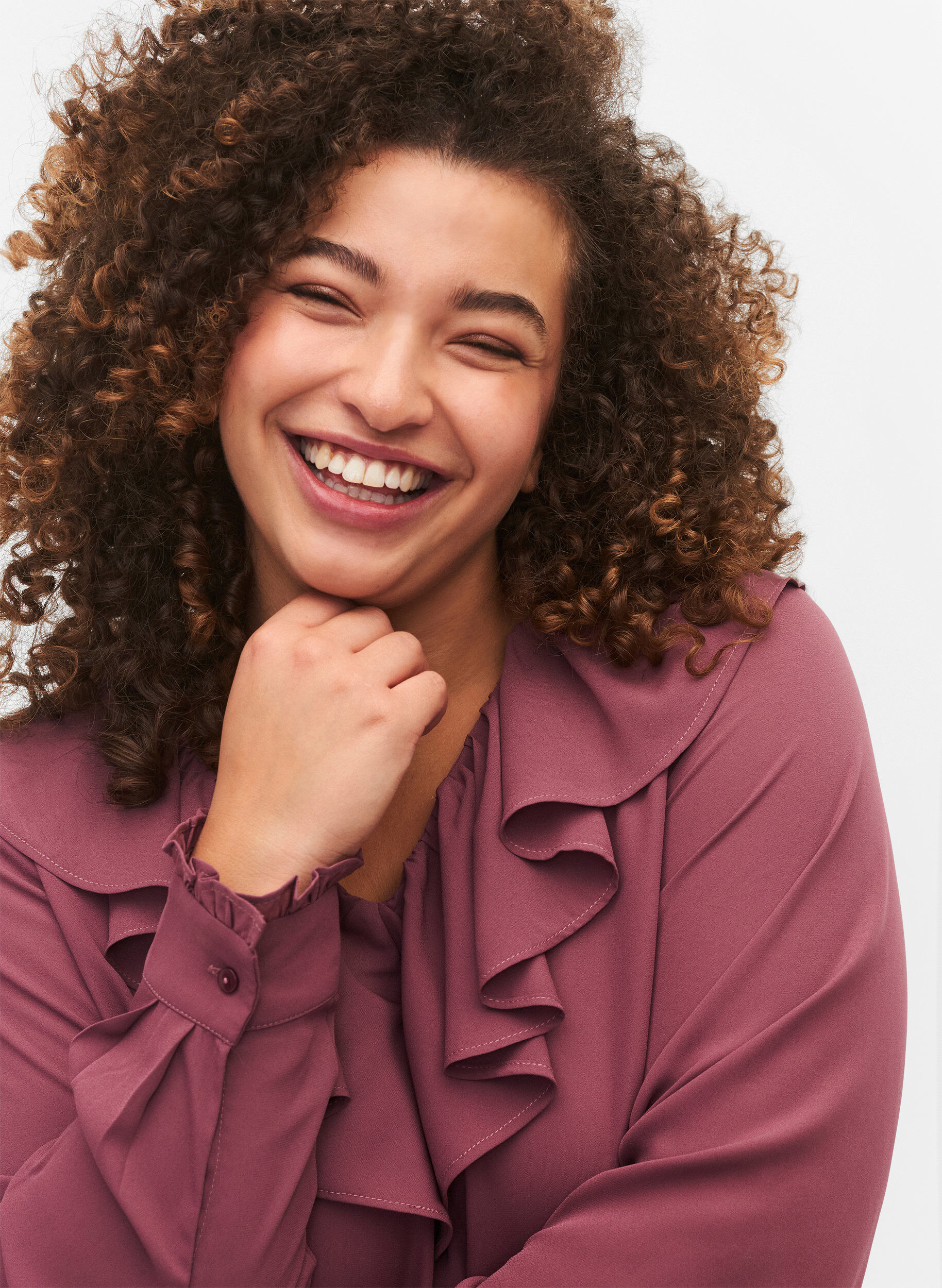 Zizzi Lang&aelig;rmet fl&aelig;sebluse , Renaissance Rose, Model image number 2