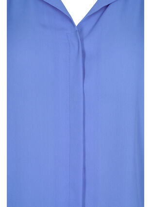 Ensfarvet skjorte med v-udskæring, Ultramarine, Packshot image number 2