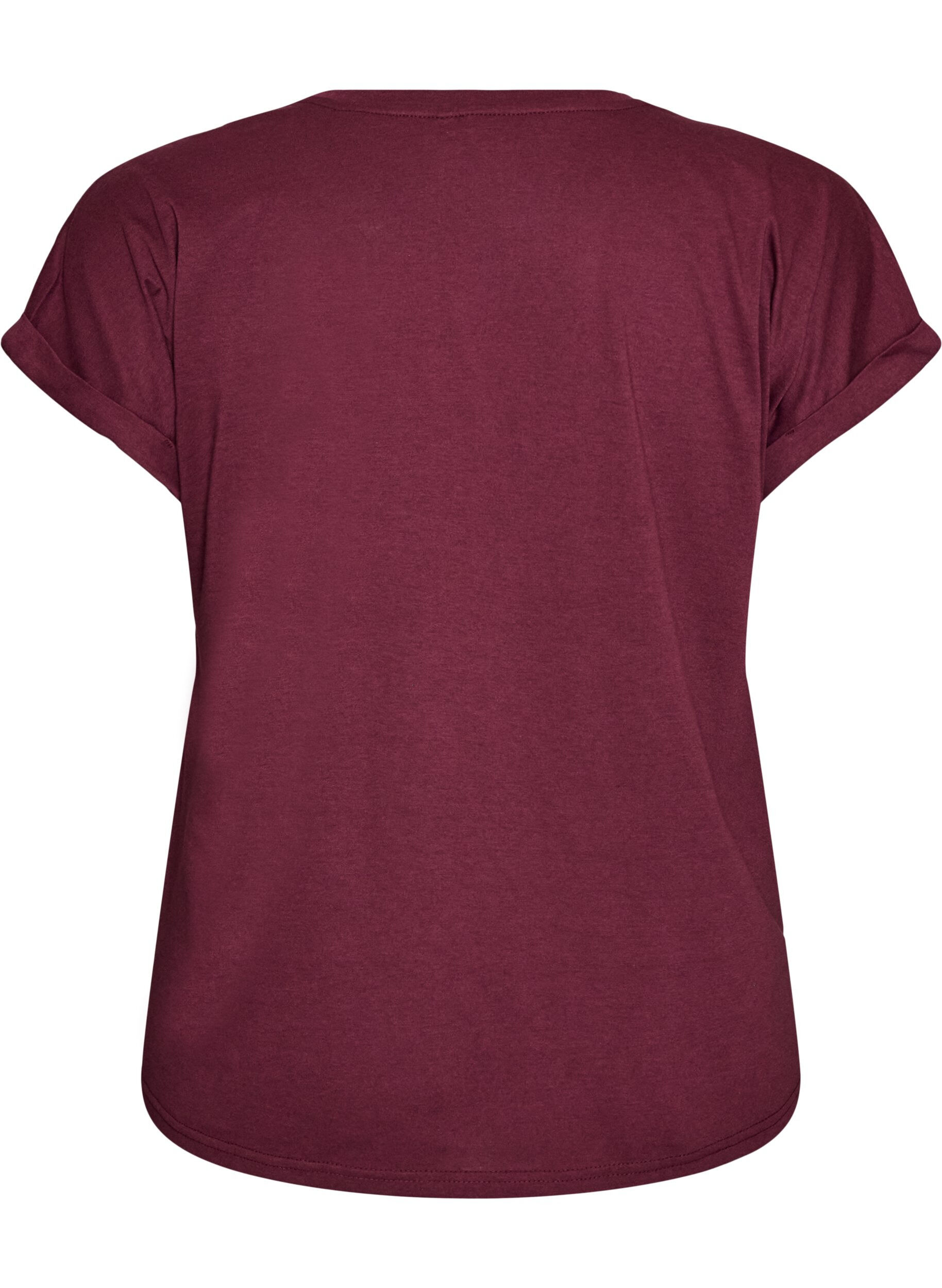 ZizziKort&aelig;rmet t-shirt i bomuldsblanding, R&oslash;d, Packshot image number 1