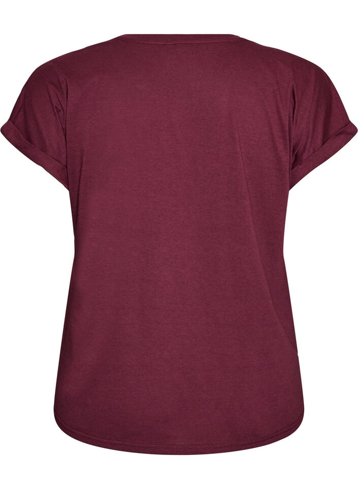 Kort&aelig;rmet t-shirt i bomuldsblanding, R&oslash;d, Packshot image number 1
