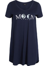 Kortærmet bomulds natkjole med print, Night Sky W. Moon