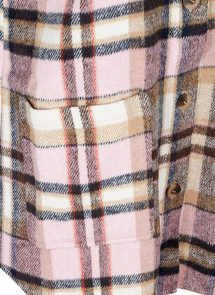 Ternet vest med store lommer, Pink check, Packshot image number 3