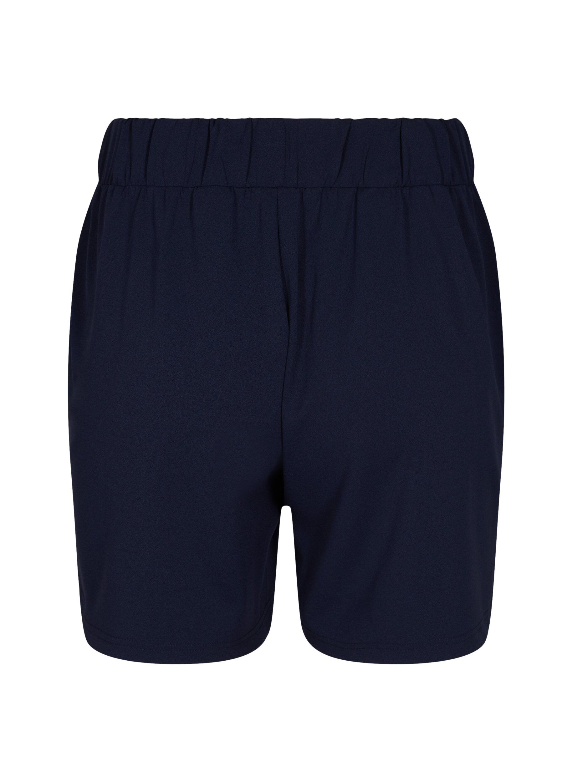 Zizzi Shorts med lommer og l&oslash;s pasform, Bl&aring;, Packshot image number 1