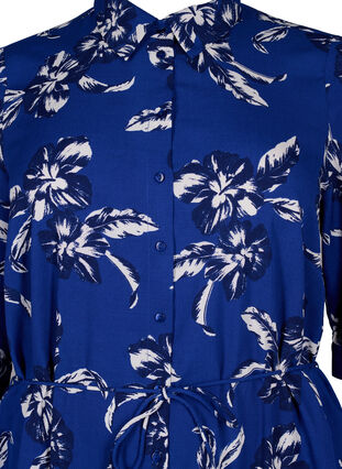 FLASH - Skjortekjole med print, Navy Blazer Flower, Packshot image number 2