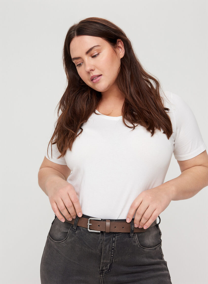 Brunt bælte i lædermix, Bracken, Model image number 1