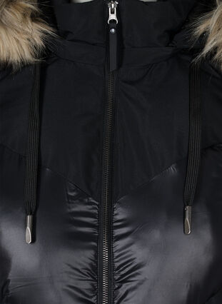 Vinterjakke med aftagelig hætte , Black, Packshot image number 2