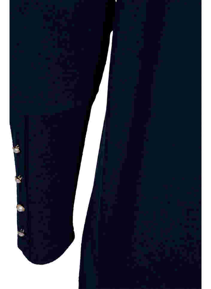 Tunika med lange ærmer og knappedetaljer, Navy Blazer, Packshot image number 3