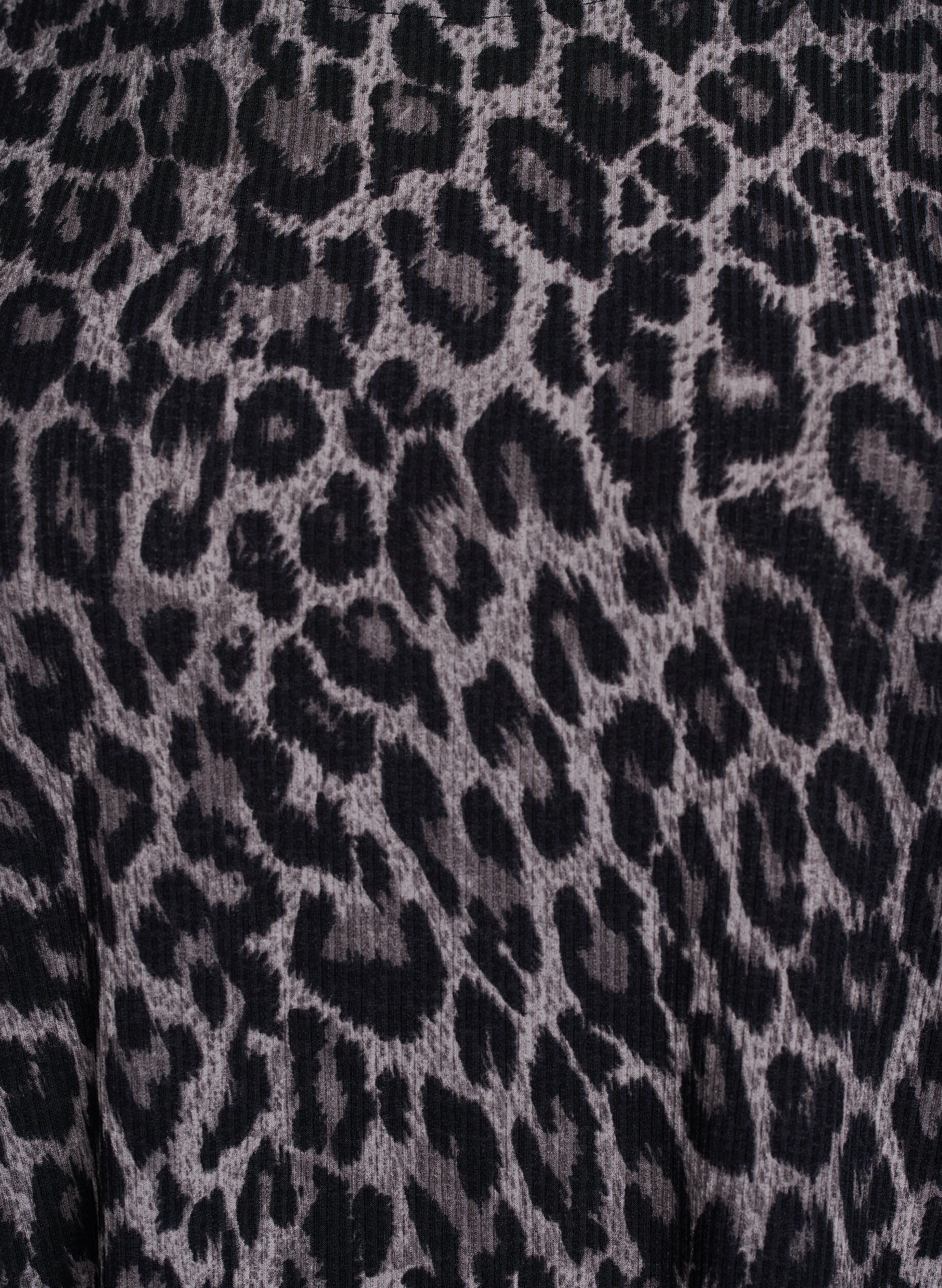 ZizziBluse med lange &aelig;rmer og leoprint, Gr&aring;, Packshot image number 2