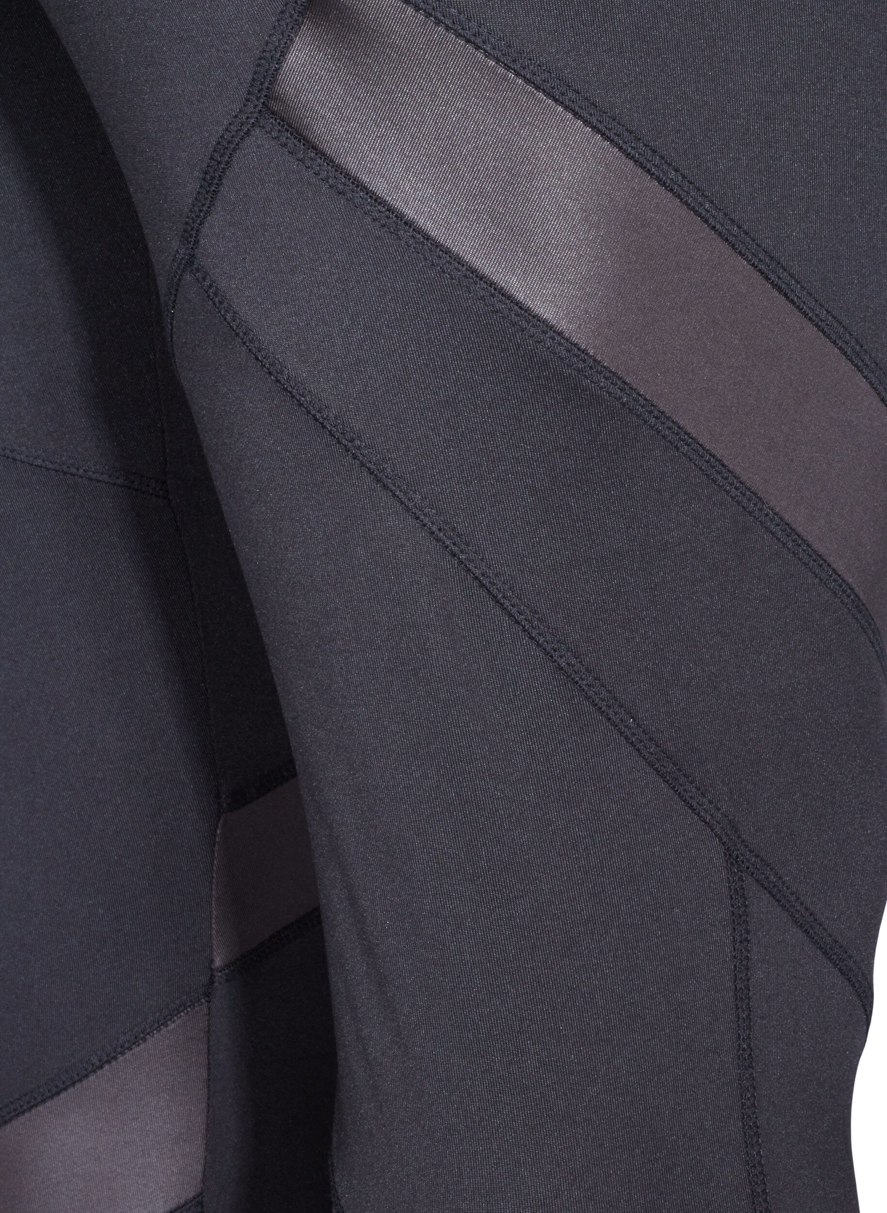 Zizzi Cropped tr&aelig;ningstights med mesh , Black, Packshot image number 3