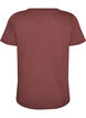 T-shirt i bomuld med frontprint og V-hals, Lyser&oslash;d, Packshot image number 1